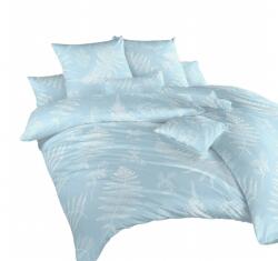 DADKA VRACOV Krepp ágyneműhuzat - Fehér páfrány világoskék alapon, 140×200 + 70×90 cm