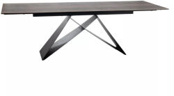 SIGNAL MEBLE Westin Ceramic Legno Bővíthető Étkezőasztal Edzett Üveg-Kerámia Barna-Fekete WESTINBRC160