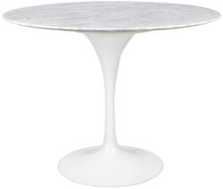 King Home Tulip Marble Kerek Étkezőasztal Carrara Márvány Fehér