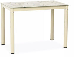 SIGNAL MEBLE Damar Elegance Edzett Üveg Étkezőasztal Krém Mintás DAMARK
