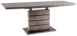 SIGNAL MEBLE Leonardo Modern Bővíthető Beton Hatású MDF Étkezőasztal Szürke-Fekete 140/180