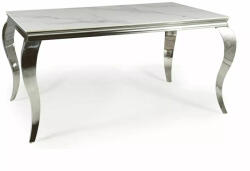 SIGNAL MEBLE Prince Calacatta Kerámia Étkezőasztal Króm Lábakkal Fehér 150cm