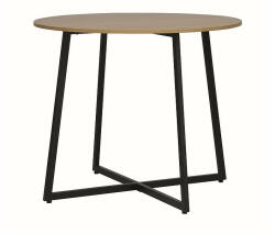 SIGNAL MEBLE Luna Kerek Tölgy Étkezőasztal Fekete Fém Vázzal
