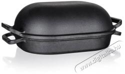 BANQUET Öntöttvas sütőedény EXCELLENT 39 x 26 x 14 cm, 3 + 4 l, ovális, fedővel, fekete