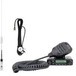 PNI UHF rádióállomás PNI Escort HP 446, 199 csatorna, ASQ 9 szint, teljesítmény 0, 5-15 W, NRC és UHF PNI UF500 antenna, 63 cm, 430-470 MHz PNI T941 kábellel