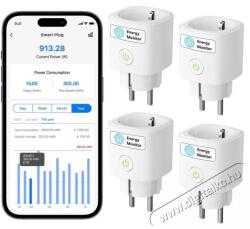 Meross Matter Compatible Smart Wi-Fi Plug with Energy Monitor (4 pack)