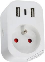  IMMAX NEO LITE Smart beltéri konnektor, E típus, 2× USB, 1× USB C , WiFi