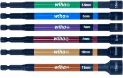 Wiha Színkódolt mágneses dugókulcs készlet, 150 mm, 6 részes, 1/4" (47035) (47035)