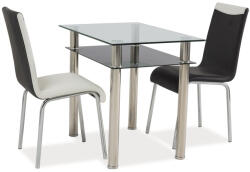 SIGNAL MEBLE Madras Elegance Edzett Üveg Étkezőasztal Króm Vázzal