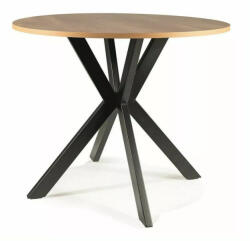 SIGNAL MEBLE Talia II Kerek Tölgy Étkezőasztal Fekete Pókláb Vázzal