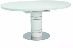 SIGNAL MEBLE Stratos Premium Bővíthető Üveglapos Étkezőasztal Fehér 120/160 cm