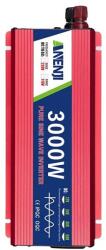  DC/AC inverter, tiszta szinuszhullám, hordozható kivitel, piros, 12V