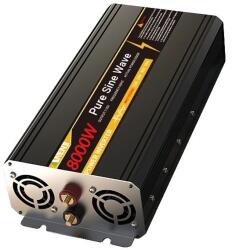  Inverter, nagy hatékonyságú áramátalakítás, hordozható kivitel, fekete, 12 V
