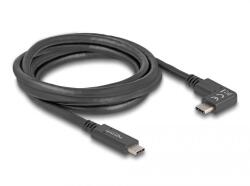 Delock USB 5 Gbps kábel USB Type-C apa USB Type-C apa, ívelt bal / jobb, 2 m 4K PD 60 W E-Marker (80038) (80038)
