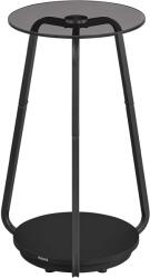 VASAGLE Modern Kerek Asztal, 2 Szintes Éjjeliszekrény, Palaszürke