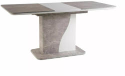 SIGNAL MEBLE Syriusz IN Bővíthető Beton-Fehér Étkezőasztal Laminált Lappal