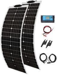  Napelem készlet, Monokristályos, Rugalmas, 100W 12V24V