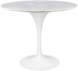King Home Tulip Marble 90 Kerek Étkezőasztal Carrara Márvány Fehér