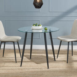 PremiumXL en. casa Üvegasztal Humppila 80x75 cm fekete