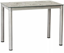 SIGNAL MEBLE Damar Edzett Üveg Étkezőasztal Szürke Mintás