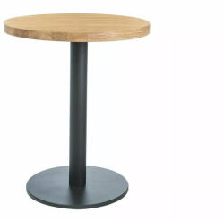 SIGNAL MEBLE Puro II Kerek Tölgy Éttermi Asztal Fekete Fém Lábbal PURO2LAMFI70