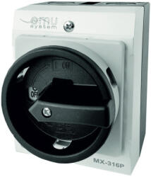 OMU system MX-316P 3 Pólusú 16A IP65 Tokozott kapcsoló ki-be 400V lakatolható (MX-316P)