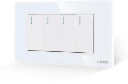 Luxion Intrerupator Cvadruplu Mecanic LUXION cu Rama din Sticla, Standard Italian, 4M