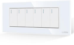 Luxion Intrerupator Mecanic 6 Posturi LUXION cu Rama din Sticla, Standard Italian, 6M