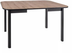 SIGNAL MEBLE Dante II Kinyitható Étkezőasztal Artisan Tölgy Asztallap Matt Fekete Váz - fizz