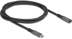Delock USB 10 Gbps bővítő kábel USB Type-C apa - anya PD 3.0 100 W 1 m szürke fém (80022) (80022) (80022)