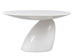 King Home Fungo Grande Üvegszálas Étkezőasztal Fehér Fényes