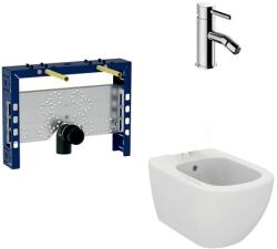 Geberit Pachet rama instalare Geberit Kombifix, bideu suspendat Ideal Standard Tesi alb si baterie bideu Omnires Y crom (457.608.00.5+T457001+Y1220STCR)