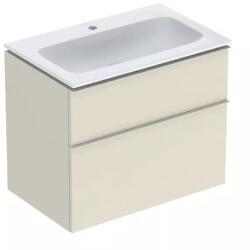 Geberit Set dulap baza suspendat Geberit iCon gri nisip lucios 2 sertare si lavoar 75 cm alb (502.336.JL.1)