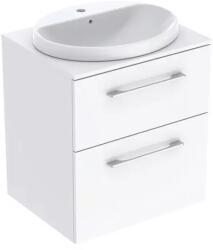 Geberit Set dulap baza suspendat Geberit Selnova Square alb lucios 2 sertare si lavoar 60 cm (502.868.00.1)