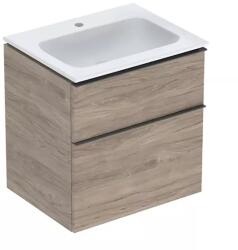 Geberit Set dulap baza suspendat Geberit iCon finisaj nuc Hickory 2 sertare si lavoar alb 60 cm (502.335.JR.1)