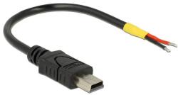 Delock USB-B 2.0 mini -> nyitott vezeték M/M tápkábel 0.1m fekete (85251) (85251)