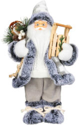 MagicHome karácsonyi dekoráció, Mikulás, fehér-szürke, 45 cm (TC8095500)