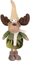 MagicHome karácsonyi dekoráció, rénszarvas pulóverben, zöld-barna, 22 x 14 x 53 cm (TC8095521)