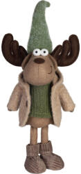MagicHome karácsonyi dekoráció, rénszarvas kabátban, zöld-barna, 22 x 14 x 53 cm (TC8095520)