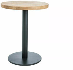 SIGNAL MEBLE Puro II Tömör Tölgyfa Kerek Étkezőasztal Fekete Fém Lábbal PURO2LDCFI70