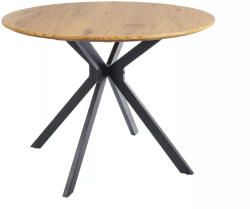 SIGNAL MEBLE Aster Modern Kerek Tölgy Étkezőasztal Fekete Pókláb Vázzal ASTERDC100