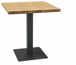 SIGNAL MEBLE Puro Négyzetes Tölgy Étkezőasztal Fekete Fém Lábbal PURODC80