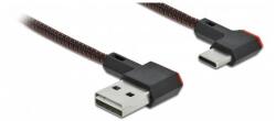 Delock Easy-USB A -> USB-C M/M adatkábel 0.5m fekete 90°/90° (85280) (85280)
