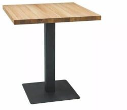 SIGNAL MEBLE Puro Négyzetes Tölgy Éttermi Asztal Fekete Fémlábbal