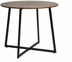 SIGNAL MEBLE Luna Kerek Étkezőasztal Laminált Rusztikus Barna Fém Vázzal