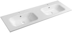 SAPHO Sidra öntött márvány beépíthető duplamosdó 141x46 cm, fehér SD141 (SD141)