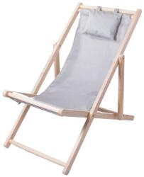  Összecsukható kerti nyugágy párnával, szürke színben (v27264_SZ)