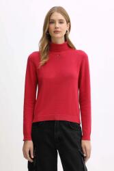 Tommy Hilfiger pamut pulóver könnyű, rózsaszín, garbónyakú, DW0DW21672 - rózsaszín XS