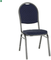  Szék, egymásra rakható, sötétkék szövet/szürke keret, JEFF 2 NEW