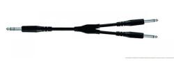 Proel Inzert Y kábel 1, 8 m fekete 6, 3 mm sztereó jack dugó - 2x 6, 3 mm mono jack dugó öntött